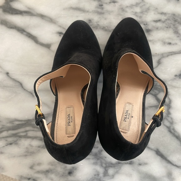 Prada Suede Cutout Accent Pumps - Picture 4 of 6